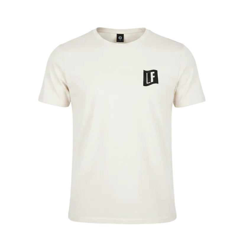 Pink t-shirt with a logo on a white background