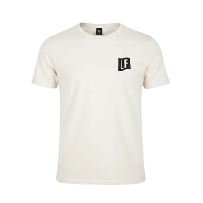 Pink t-shirt with a logo on a white background